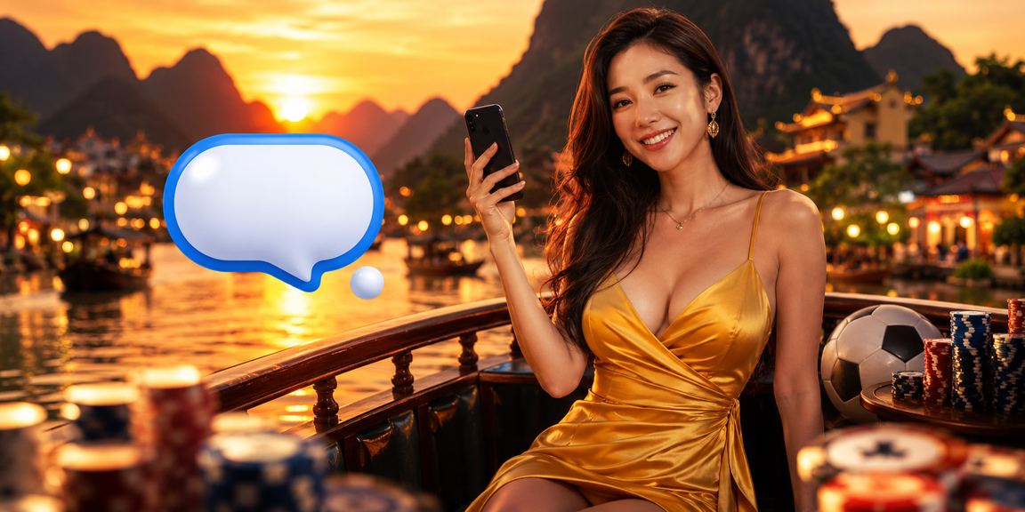 Khung cảnh Ninh Bình với người dùng theo dõi cá cược bóng đá trên điện thoại